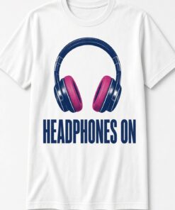 Alternative view of Headphones On Classic T-Shirt